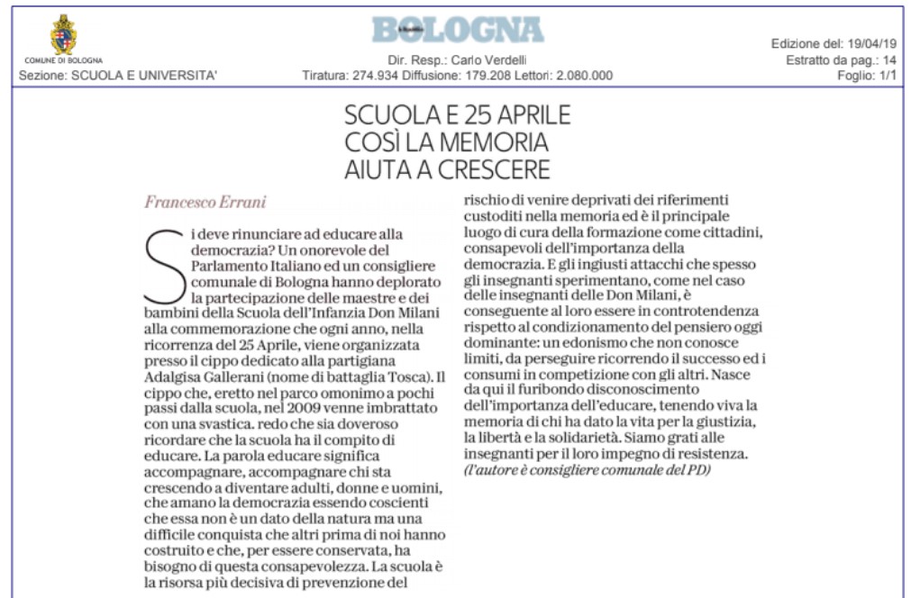 la Repubblica  - Bologna 2019.04.19